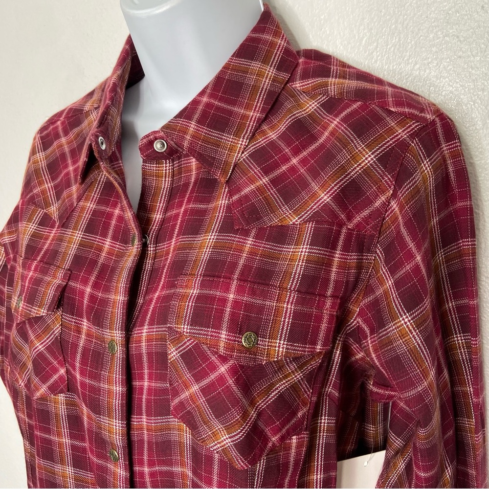 Ariat Real Shirt Plaid LS Snap Top NWT - Picture 3 of 9